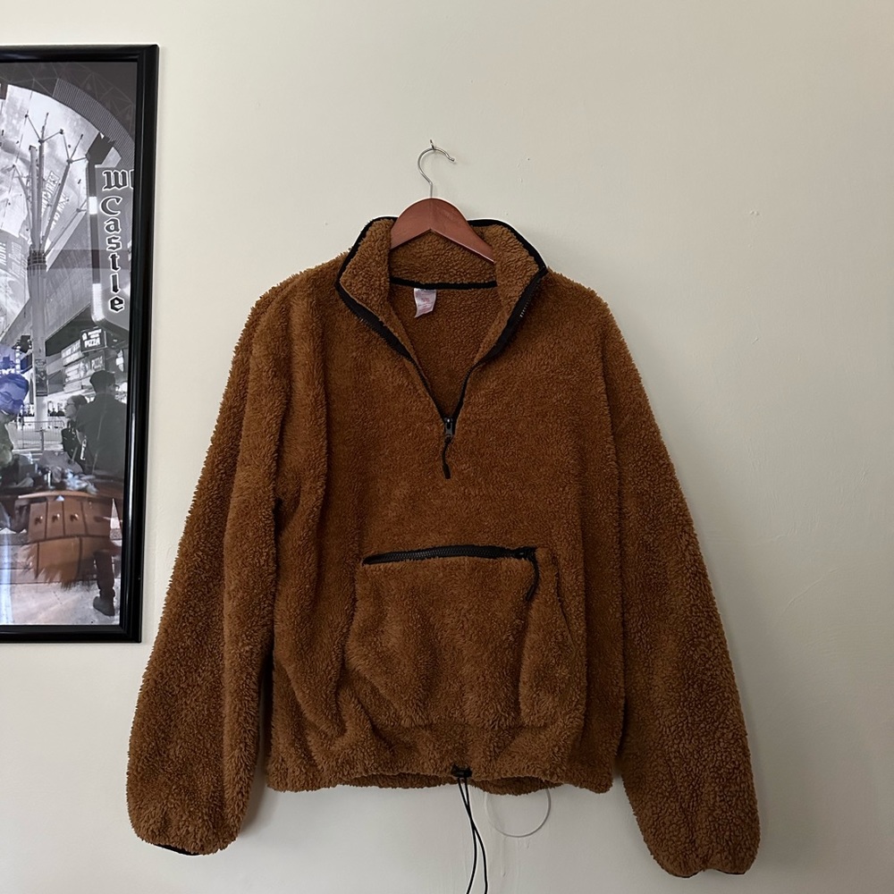Teddy bear half zip sweater